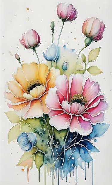 Print of Floral Digital by Jafeth Moiane