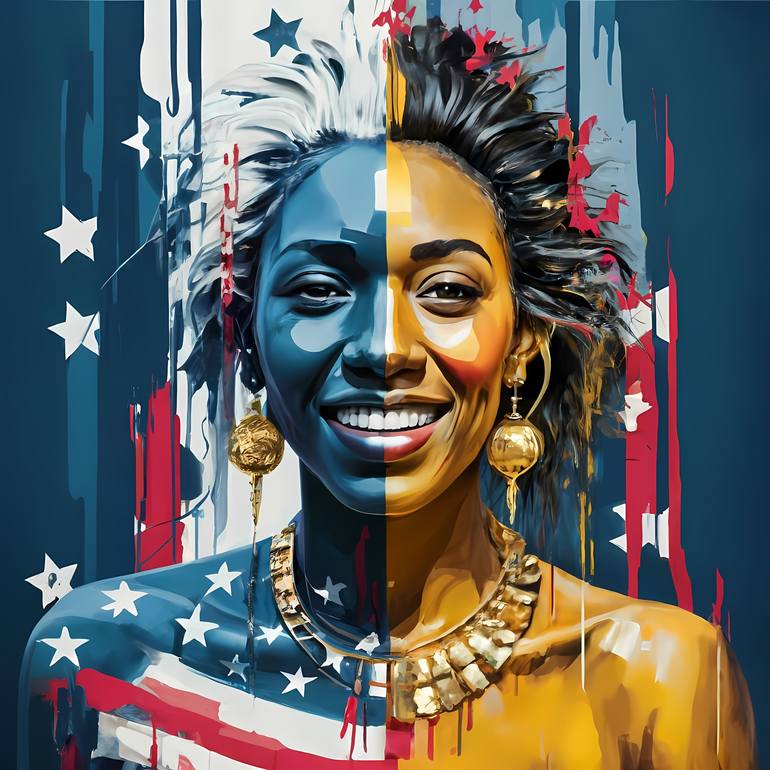 American Beauty: Pride and patriotism portrait, Original Painting by ...