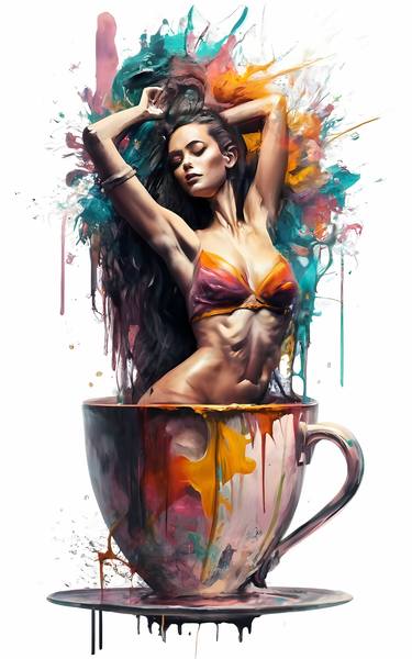 Coffee Queen and sensuality, Coffee wall art, Digital thumb