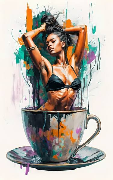 Tea Queen and sensuality, Tea wall art, Digital thumb