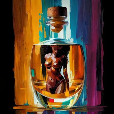 Whiskey seduction: A femme fatale's portrait in liquid desire, thumb