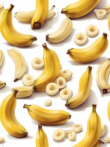 Vibrant Bananas, Fruits kitchen wall art, thumb