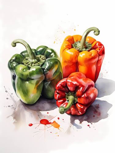 Colorful Spice: Peppers, Modern kitchen wall decor thumb