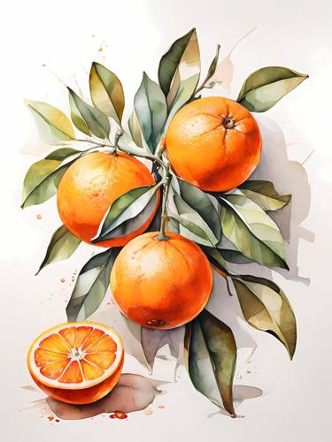 Sunshine citrus: Oranges, Fruits dining room wall art, thumb