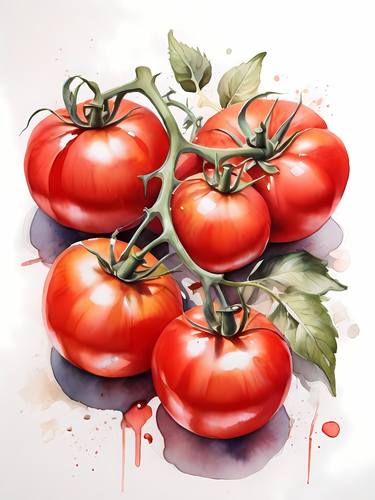 Vibrant harvest: Tomatoes, Elegant kitchen art, Dining room decor thumb