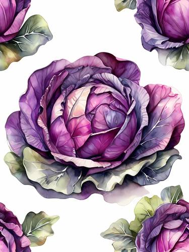 Elegance in purple: Cabbage, Dining room and kitchen wall art thumb