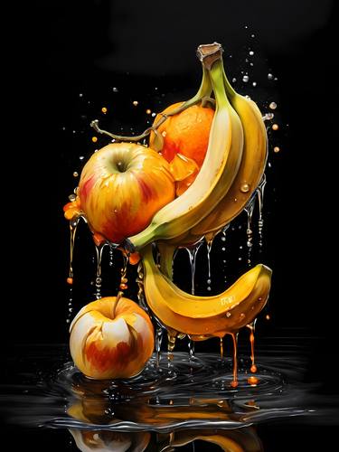 Fruitful harmony: Bananas, apples and oranges, thumb