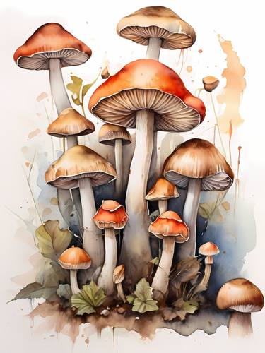 Cute mushrooms, Dining room wall art, Kitchen wall art, thumb