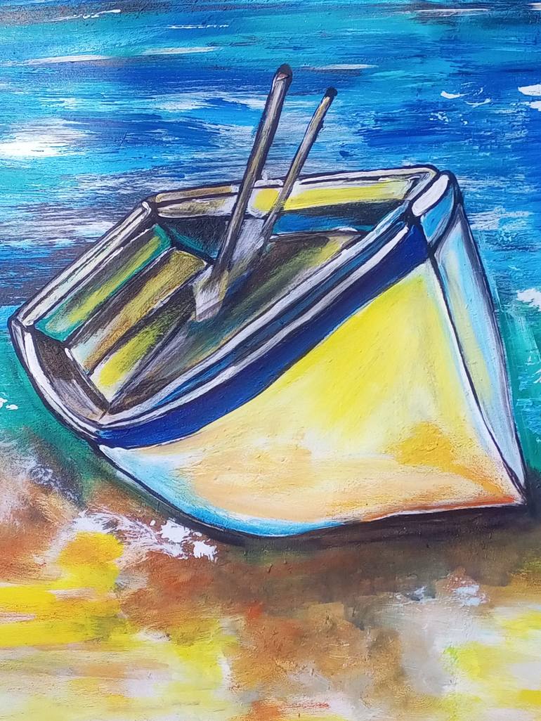 Original Beach Painting by Jafeth Moiane