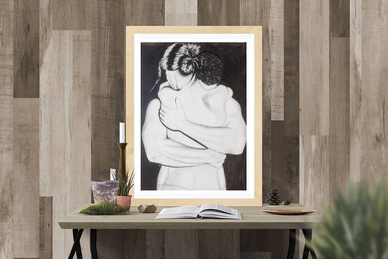 Original Figurative Love Painting by Jafeth Moiane