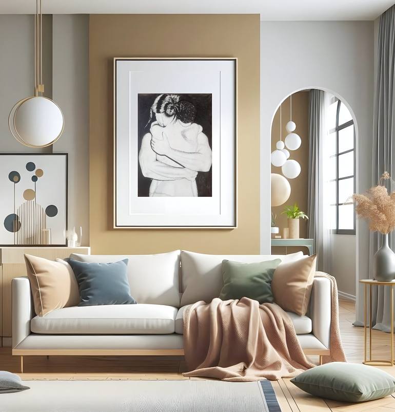 Original Figurative Love Painting by Jafeth Moiane