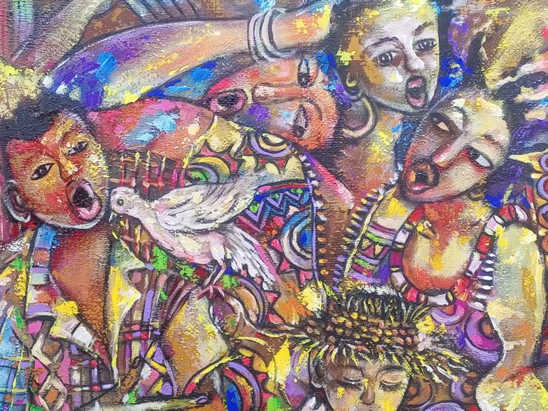 Original Figurative People Painting by Jafeth Moiane