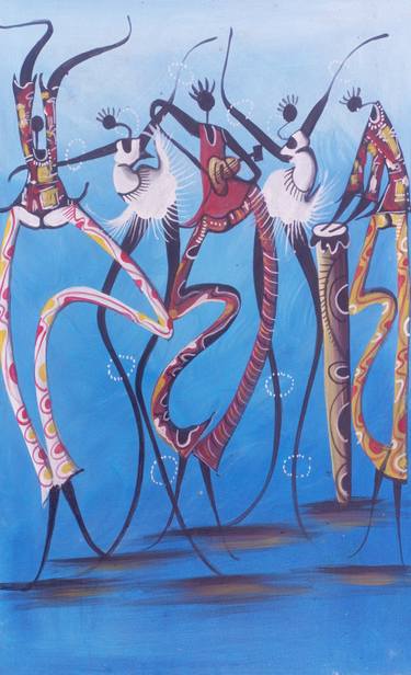 Original Figurative Music Paintings by Jafeth Moiane