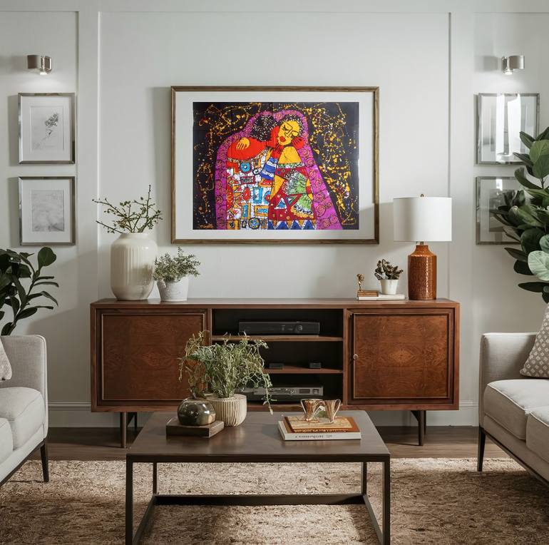 Original Figurative Love Painting by Jafeth Moiane