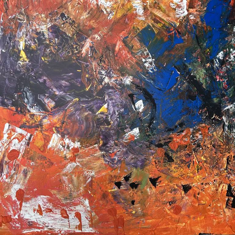 Original Abstract Expressionism Abstract Painting by Jafeth Moiane