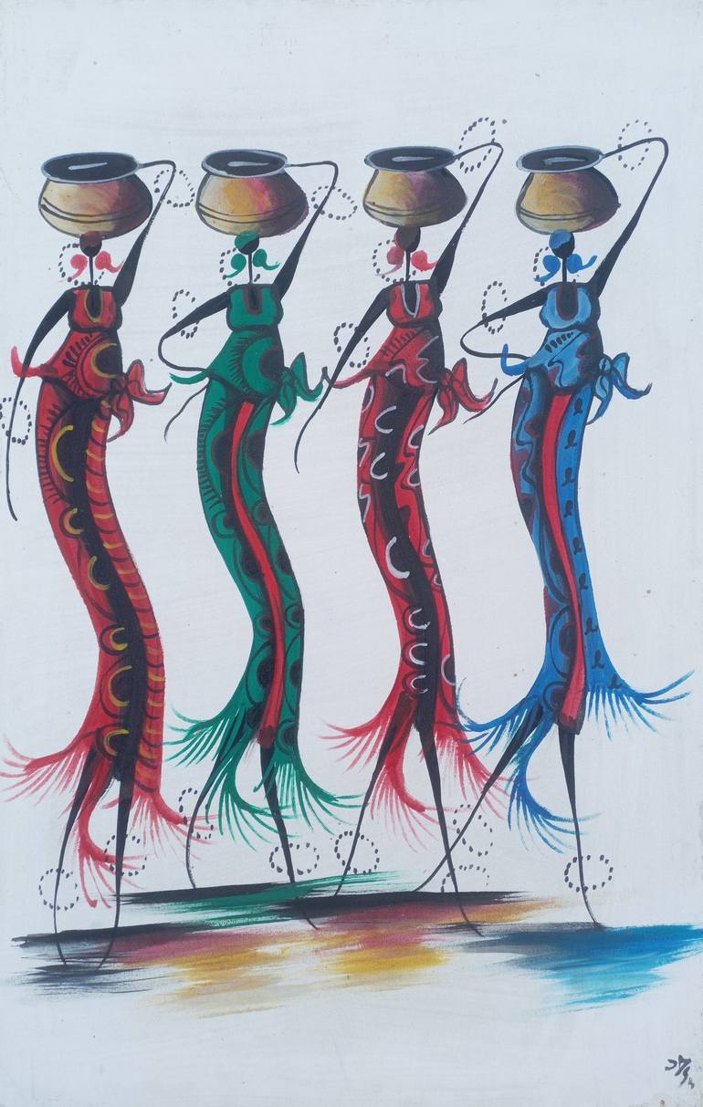 Print of Figurative Women Paintings by Jafeth Moiane