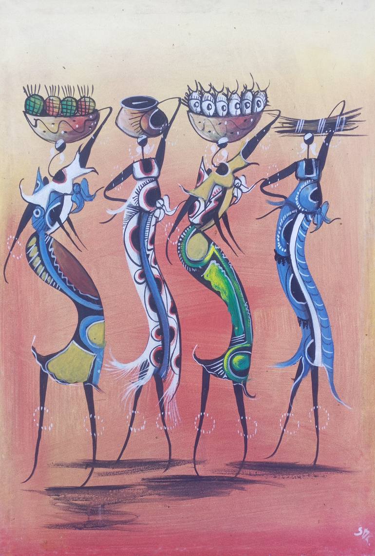 Print of Figurative Women Paintings by Jafeth Moiane