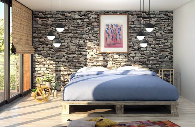 Original Figurative Women Painting by Jafeth Moiane