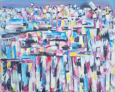 Original Abstract Architecture Paintings by Jafeth Moiane