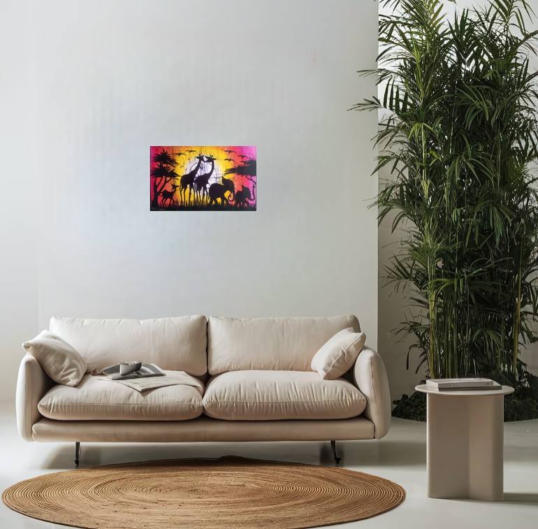 Original Figurative Animal Painting by Jafeth Moiane