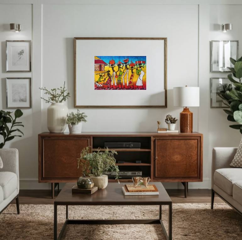 Original Figurative Rural Life Painting by Jafeth Moiane