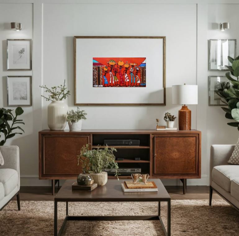 Original Figurative Rural Life Painting by Jafeth Moiane