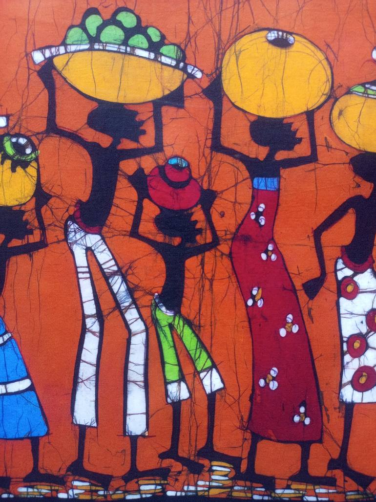 Original Figurative Rural Life Painting by Jafeth Moiane