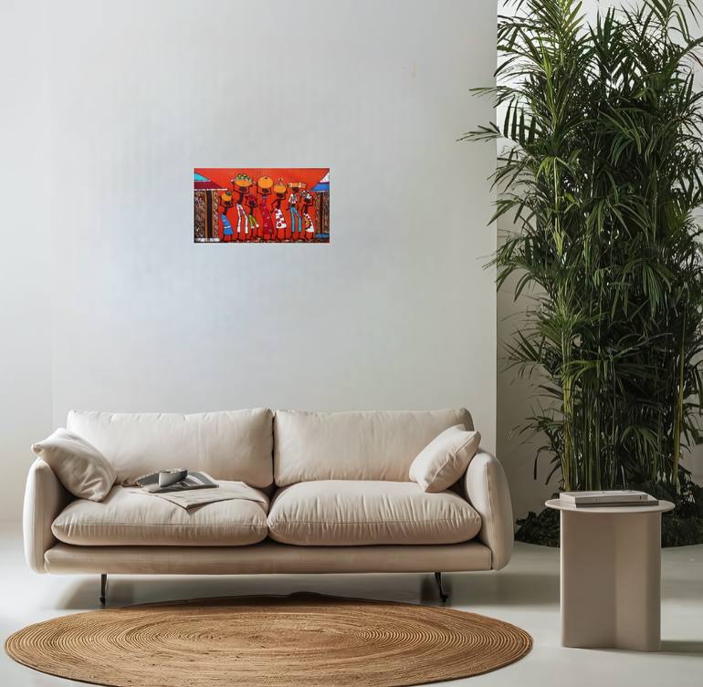 Original Figurative Rural Life Painting by Jafeth Moiane