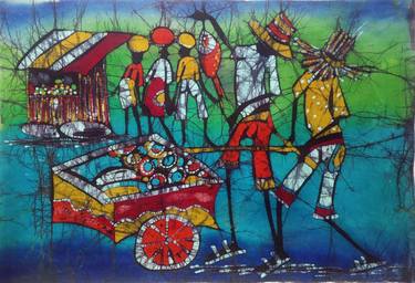 Original Figurative People Paintings by Jafeth Moiane