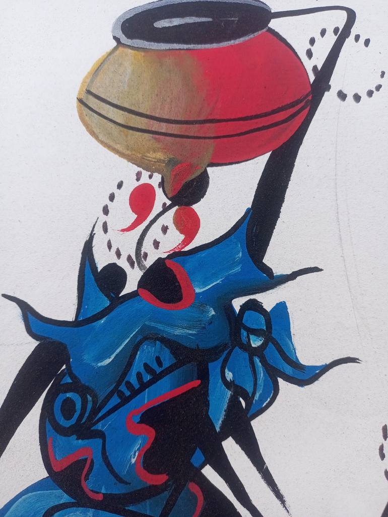 Original Figurative Women Painting by Jafeth Moiane