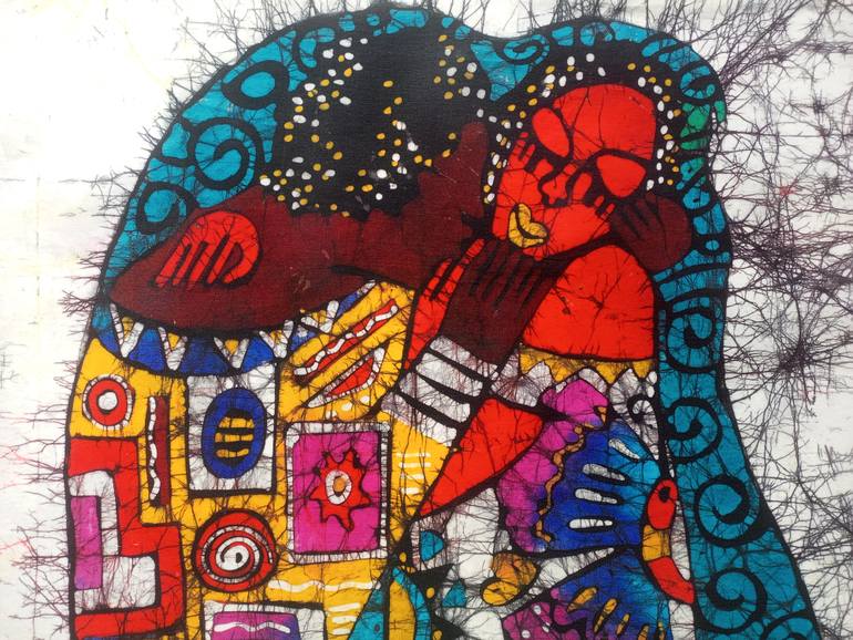 Original Figurative Love Painting by Jafeth Moiane