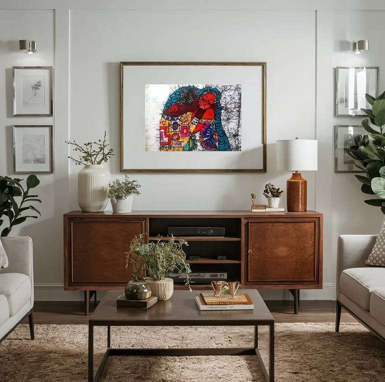 Original Figurative Love Painting by Jafeth Moiane