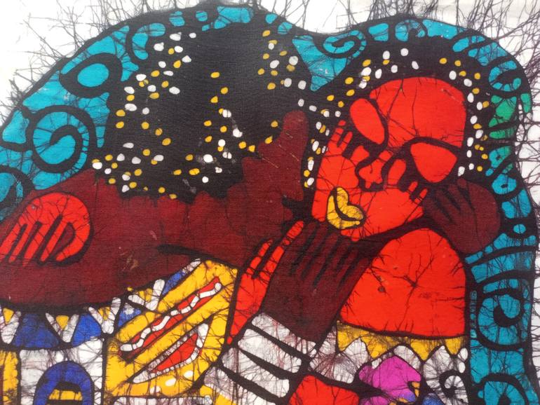 Original Figurative Love Painting by Jafeth Moiane