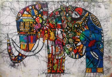 Original Abstract Animal Paintings by Jafeth Moiane