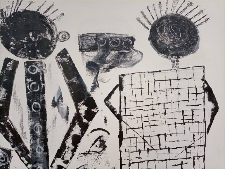 Original Art Deco Music Painting by Jafeth Moiane