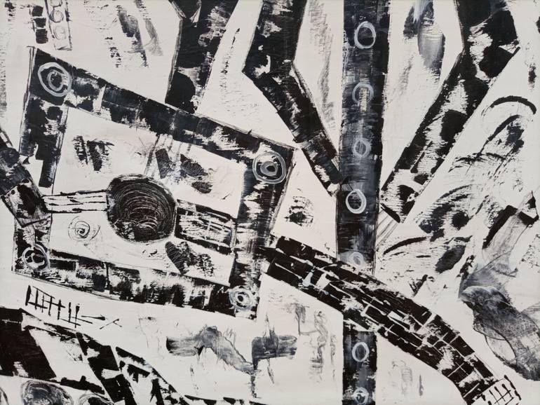 Original Art Deco Music Painting by Jafeth Moiane