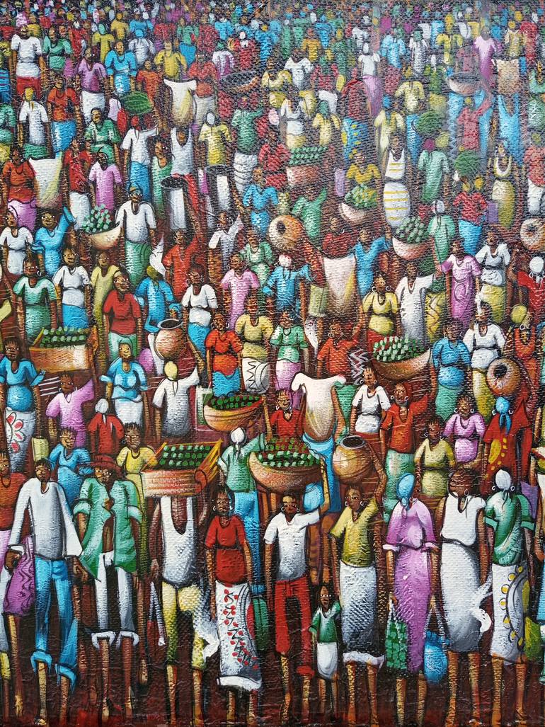 Original Art Deco People Painting by Jafeth Moiane