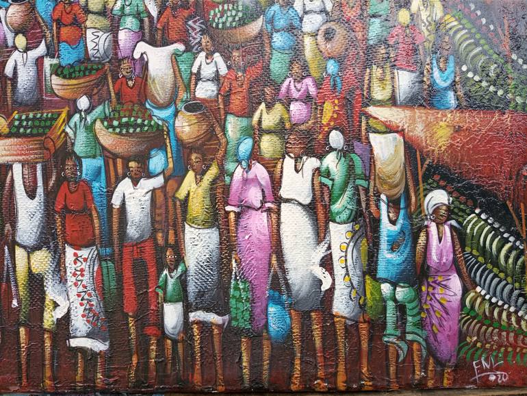 Original Art Deco People Painting by Jafeth Moiane