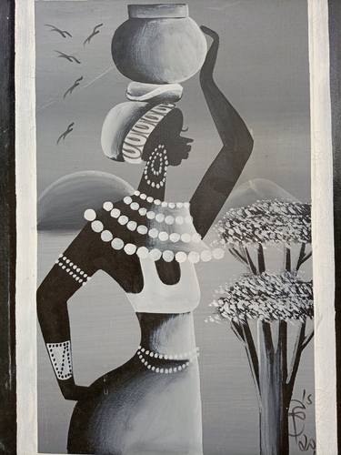 Print of Art Deco Women Paintings by Jafeth Moiane