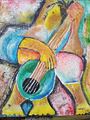 The guitar player painting, Oil painting, Anniversary gifts ideas thumb