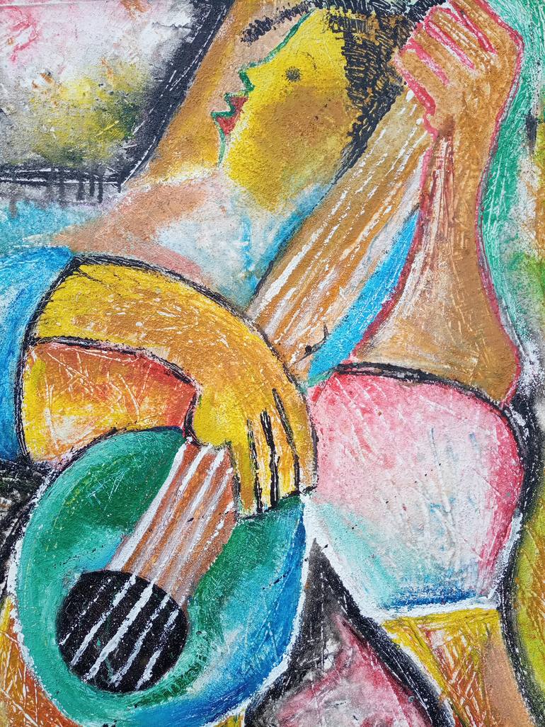 Original Art Deco Music Painting by Jafeth Moiane