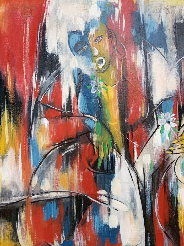 Original Art Deco Love Painting by Jafeth Moiane