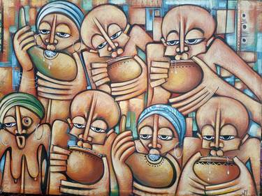 Print of Art Deco People Paintings by Jafeth Moiane
