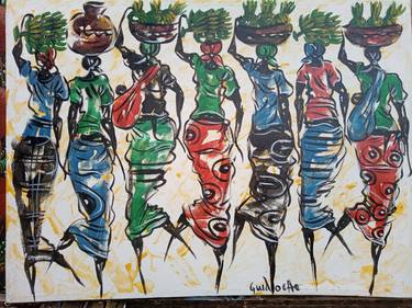 The entrepreneurs women, Afrikanische Kunst, African art painting, African oil painting thumb