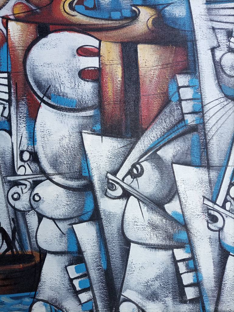 Original Abstract People Painting by Jafeth Moiane