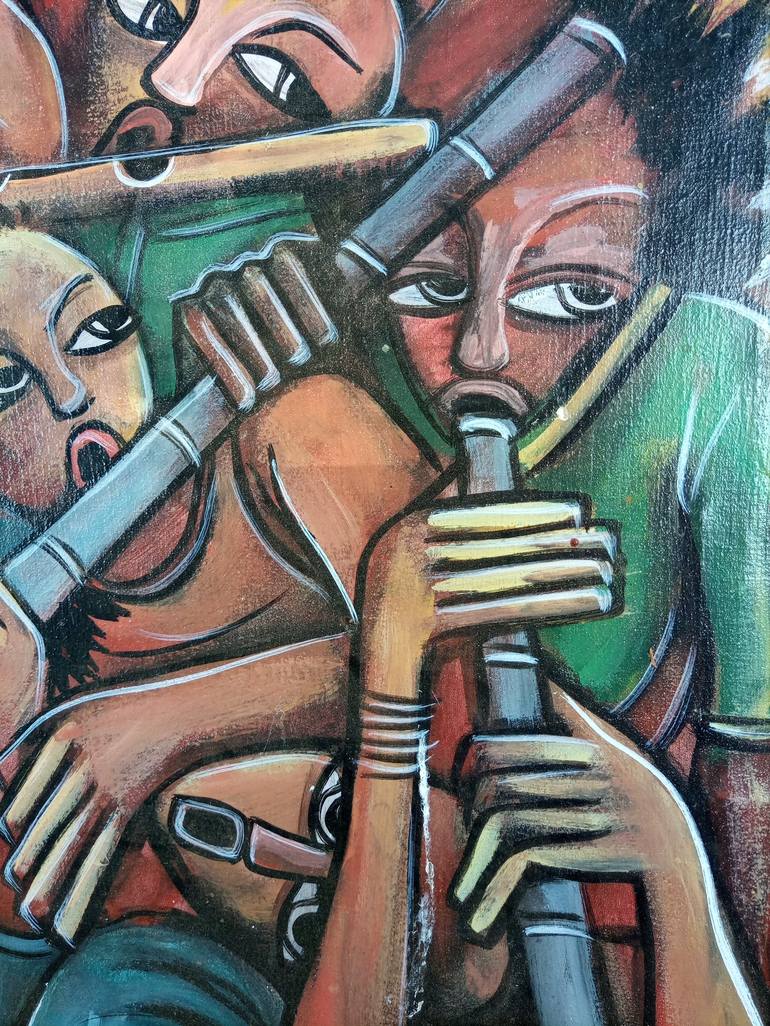 Original Fine Art People Painting by Jafeth Moiane