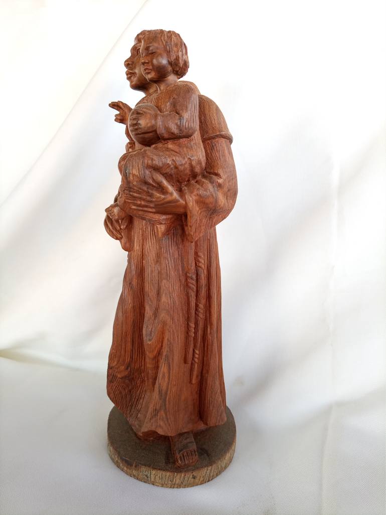 Original Art Deco Religion Sculpture by Jafeth Moiane