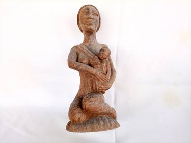 African woman and baby, African sculpture, Home decor, Women gifts thumb