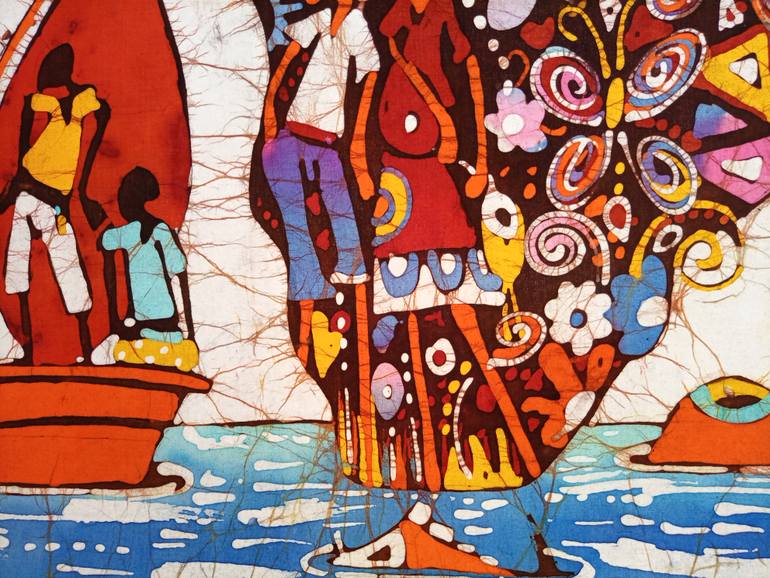 Original Art Deco People Painting by Jafeth Moiane