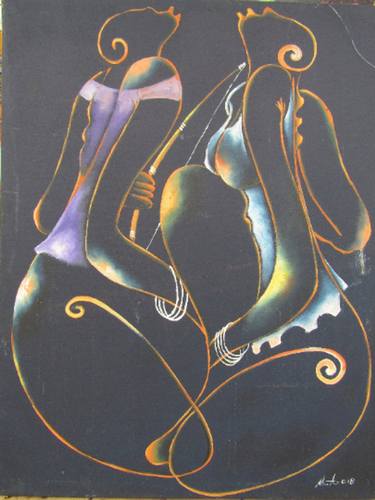 Original Art Deco Music Paintings by Jafeth Moiane